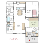 完全同居型二世帯住宅で共に暮らす家族各々の空間がある家【42坪3LDK2階建】No.95A