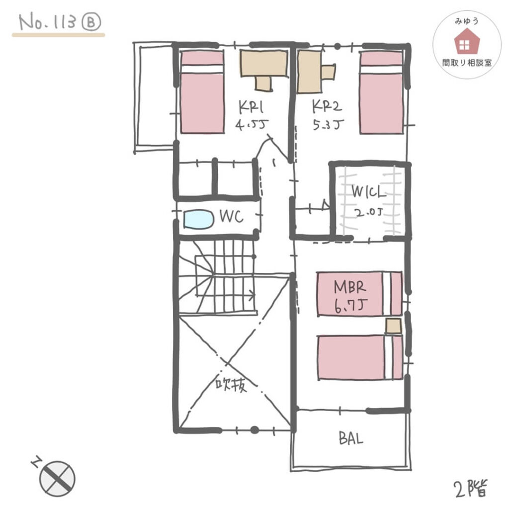 【28坪3LDK2階建】No.113B２階