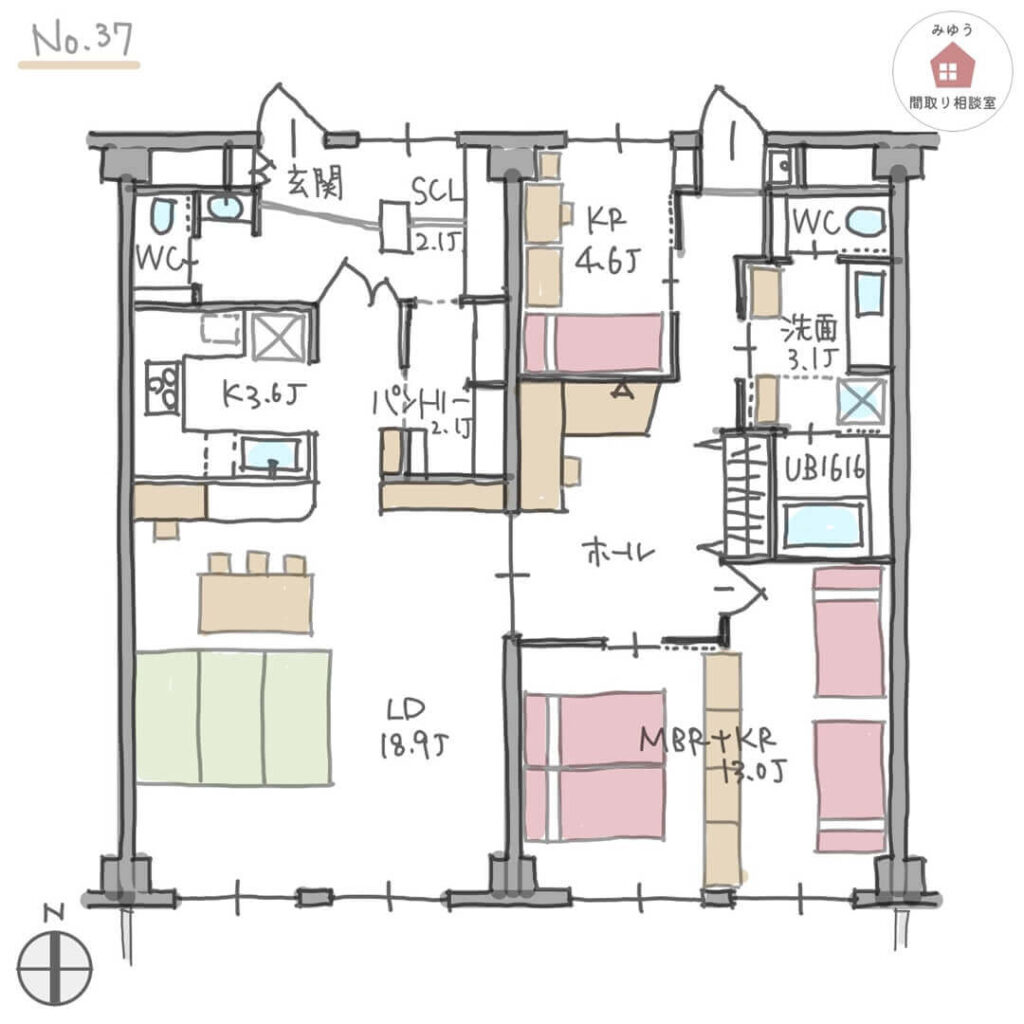 変化に対応できる間取りのマンションリノベーション【33坪3LDK】No.37