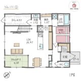 １階に主寝室を設けたほぼ平屋の回遊動線間取り【36坪3LDK2階建】No.131I