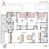 音の配慮やプライバシーを確保しやすい完全分離型二世帯住宅【52坪3LDK＋2LDK2階建】No.152C