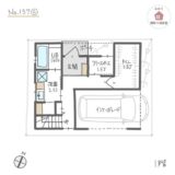 ２階に広めLDKがあり、収納が充実した３階建て間取り【32坪3LDK3階建】No.157C