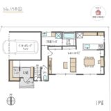 インナーガレージと通り抜けできる土間収納がある間取り【31坪3LDK2階建】No.158C