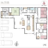 和室も隣り合う広々LDKで庭の景色を楽しめる平屋間取り【35坪4LDK平屋建】No.170A